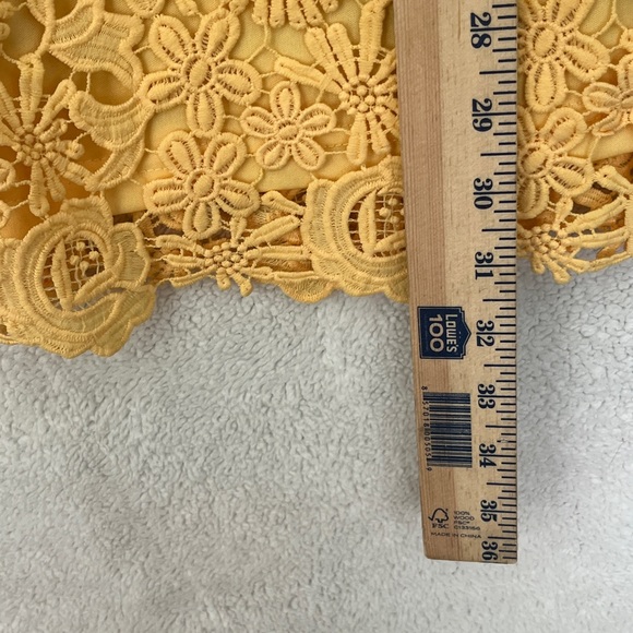 Lulus Dress Size Small Yellow Halter Tulip Lace - Picture 8 of 11